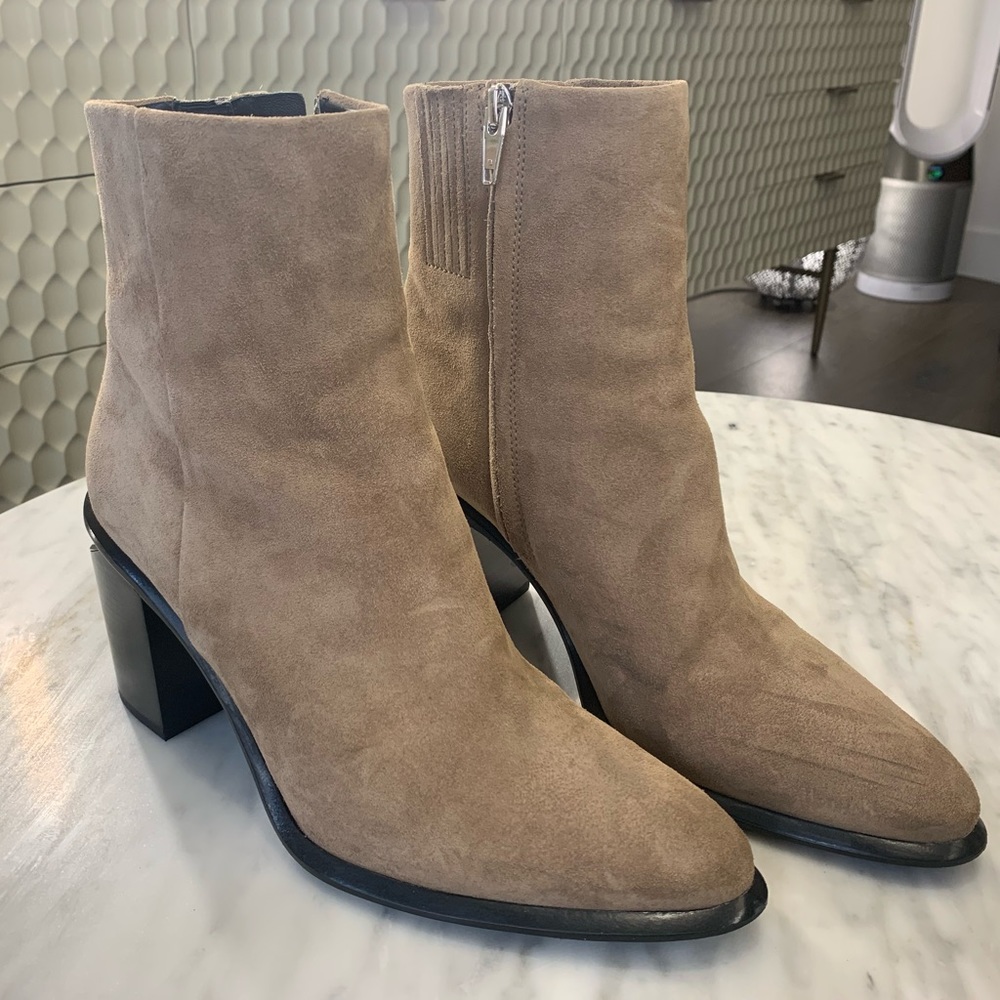 Alexander Wang - Anna Calf Suede Heeled Boots - Sand